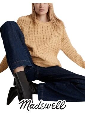 Madewell | Basketweave Stitch Pullover Sweater Autumn Gold - Size M